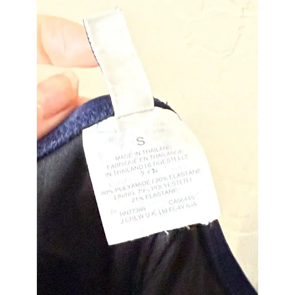 J. Crew one shoulder ruffle navy blue one piece swim size small